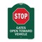 Signmission Stop Gates Open Toward Vehicle Heavy-Gauge Aluminum Architectural Sign, 24" x 18", GW-1824-9884 A-DES-GW-1824-9884 - alternate 1